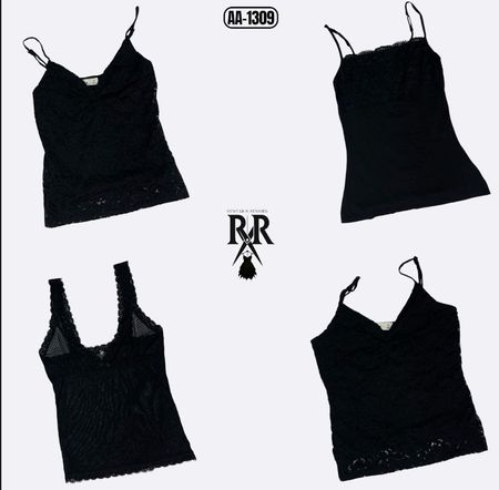 Y2K Black Gothic Cami Tops (AA-1309)