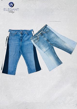 UPCYCLING Sports Panel Capri Jeans - EVR0521