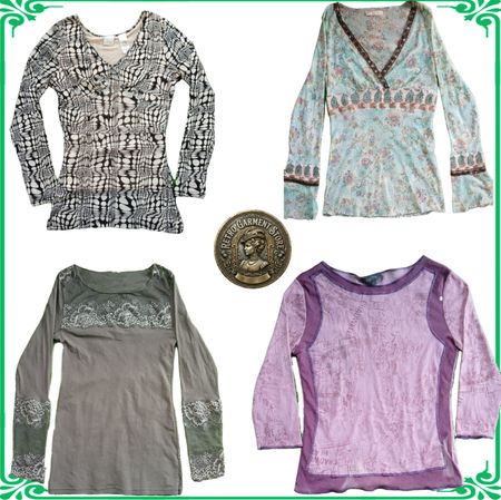 Mesh Top & Blouse Bundle Retro See Through Shirts
Boho Cyber Girl Layering Aesthetics Sheer Print Tops - Lot A35