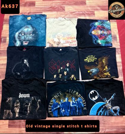 vintage single stitch t shirt 80s and 90s ak637