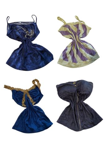 Y2K Blue Gold Lace Trim Cami Tops-ST-229