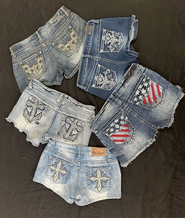 Y2K Embellished & Embroidery Mini Shorts B# 514