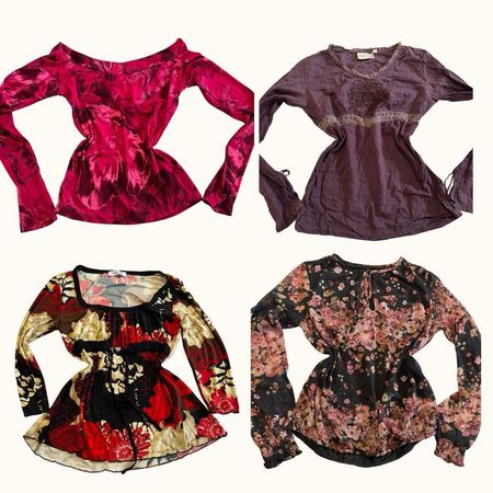 Y2K Midnight Bloom Tops - ST-053