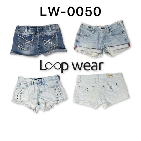 Y2K Low-Rise Lace-up & Studded Denim Shorts