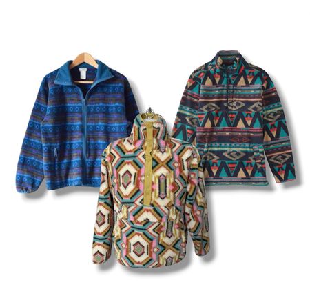 Vintage mix colour full fleece jacket (Y007)