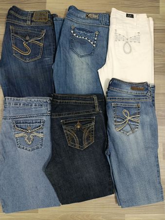 Jean évasé en denim orné HD1592 Ladies Y2K