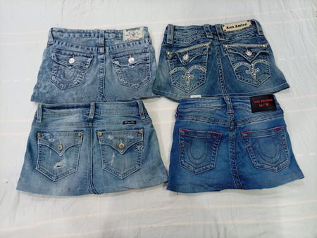 CR10470 Upcycled Kids’ Mix Branded Mini Denim Skirts