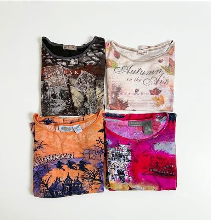 294 10x Women's Graphic & Printed Tops Wholesale Bundle | Mixed Styles | Reseller Lot