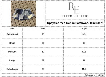 Upcycled Y2k Denim Patchwork Mini Skirt