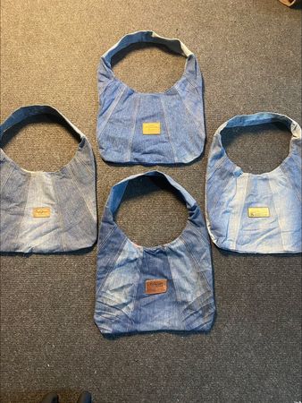Upcycled panelled hobo bags Serial-0010