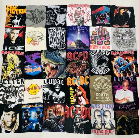 Ensemble de 60 t-shirts de groupe de musique vintage