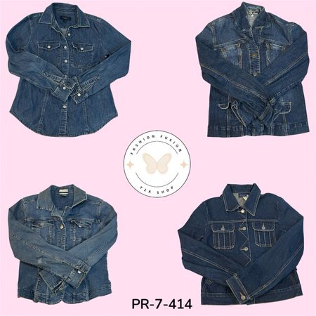 Women’s Y2K Vintage Denim Jacket – Classic Retro Streetwear Style (PR-7-414)