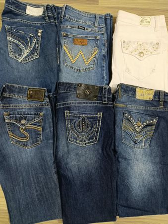 HD1577 Ladies Y2K Embellished Flared Jeans