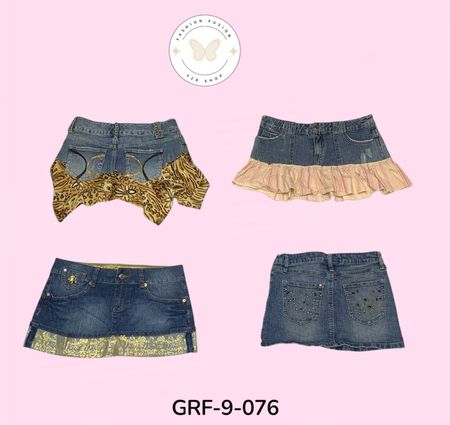 Women’s Y2K Denim mini  Skirts | Vintage 2000s Skirt Collection (GRF-9-076)