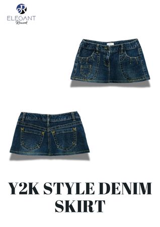 Upcycled Y2K Style Denim Skirts - EVR0248