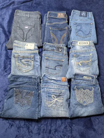 Jeans évasés brodés et ornés Y2K