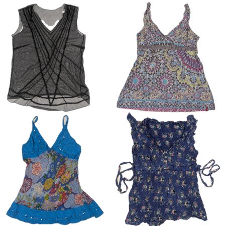 Y2K Aesthetic Babydoll and Mesh Camisoles (TR-1010)