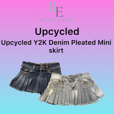 Jupe mini plissée en denim Y2K recyclé