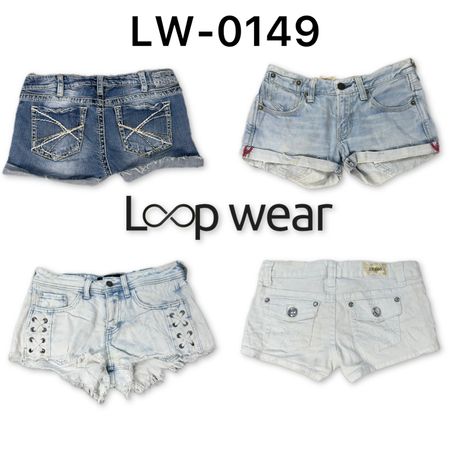 Y2K Low-Rise Lace-up & Studded Denim Shorts