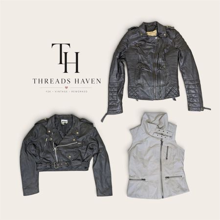 THB0033 Y2K Authentic Leather Jackets – Vintage Biker, Moto & old Style