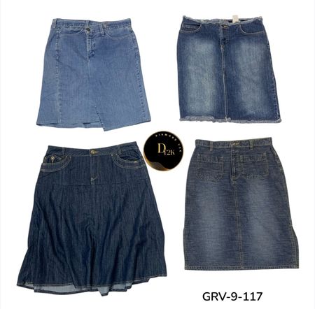 Jupe midi en denim pour femmes – Style vintage Y2K premium (GRV-9-117)
