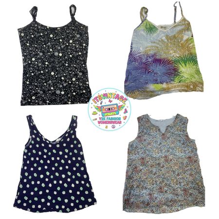 Y2K Vintage Printed Cami & Tank Bundle – 10pcs Wholesale | VR412 🌴🔥