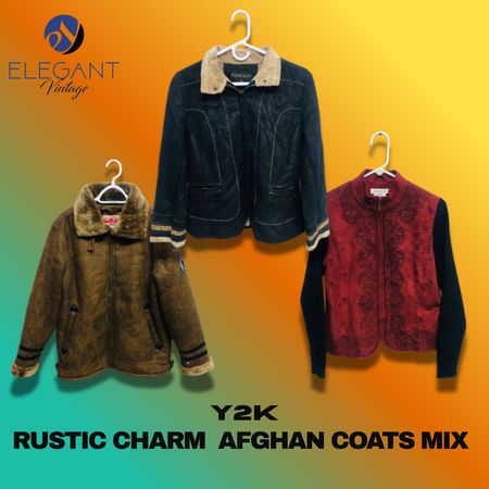 Y2K Rustic Charm Afghan Coats - EV1226