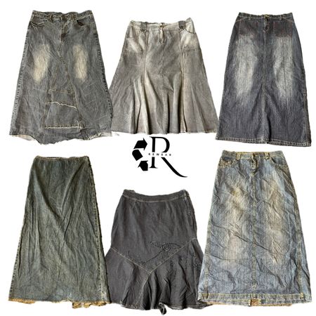 Y2K Denim Maxi Skirt