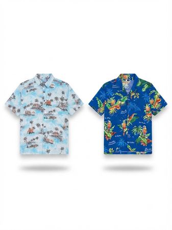 (FV-2106) Hawaiin Button Up Shirts