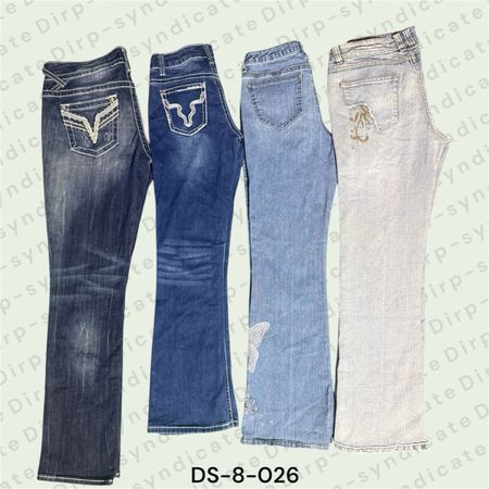 Y2K Low Rise Flare Jeans – Vintage Wide Leg Denim, Trendy 2000s Style (DS-8-026)