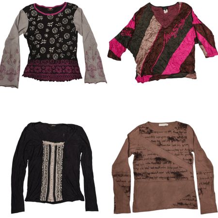 Blusas de Manga Longa Impressas Vintage Y2K