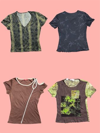 Blusas de meia manga Y2K
