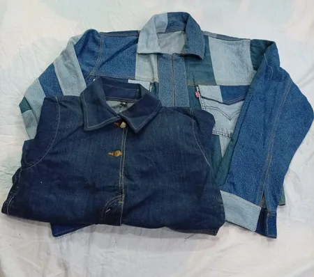 CR11553 Upcycled Levi’s Mix-Style Cropped Jackets