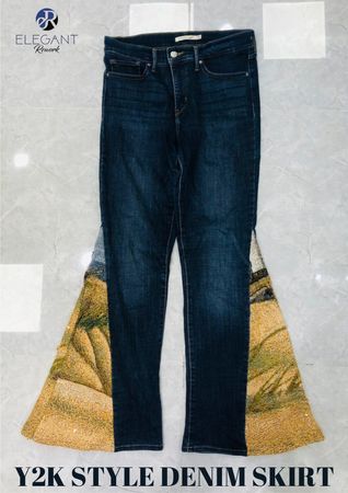 Upcycled Denim Flare Jeans - EVR0258