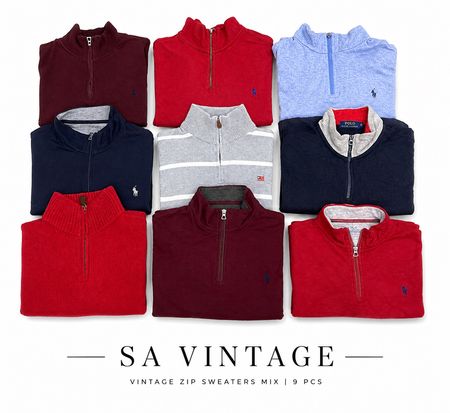 Polo Ralph Lauren 9pcs Vintage 1/4 Zip Sweater Mix