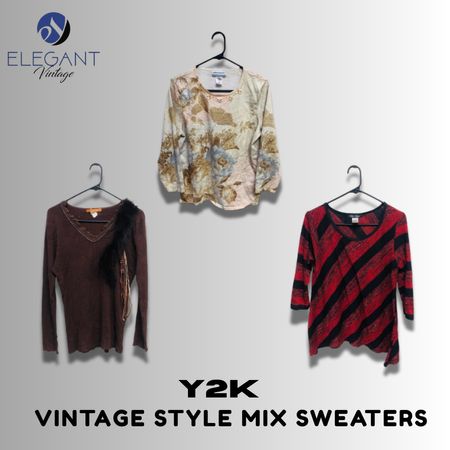 Y2K Vantage Style Mix Sweaters - EV1355