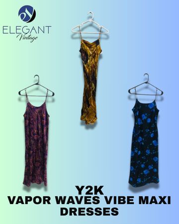 Y2K Vapor Waves Vibes Maxi Dresses - EV1270
