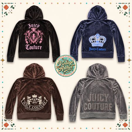 Y2K Glam Juicy Couture Ensemble de survêtement en velours ✨💎 Lot Luxe Haut & Bas 10 Ensembles (JC3)