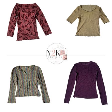 y2k long sleeve mesh tops