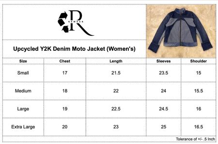 Upcycled  Y2K Denim Moto Jacket ()Woman’s)
