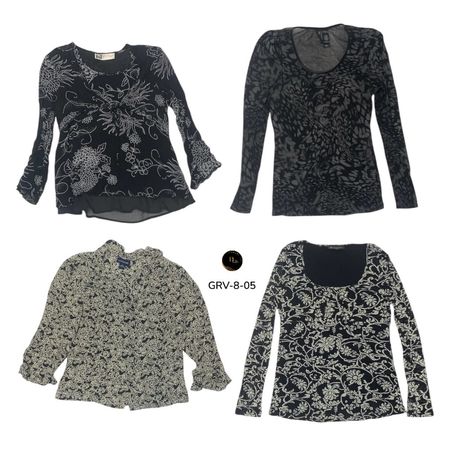 Women’s Classic Long Sleeve Blouse – Premium Y2K Style Top. (GRV-8-05)