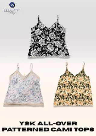 Y2K All Over Patterned Cami Tops - EV2354