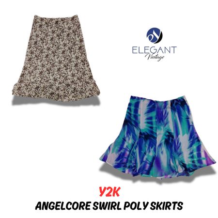 Jupes en polyester à motif tourbillon Y2K Angel Core - EV0531