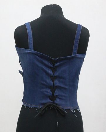 CR1957 Upcycled Strap Corset Top