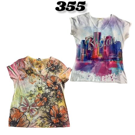 Printed T-Shirts for Women (brands) Style Co , Lucky , Lauren & Brand X #355.