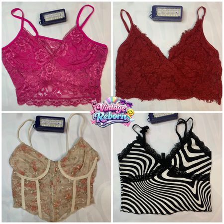 Y2K Vintage Lace Bralette & Corset Crop Top Bundle | VR-271