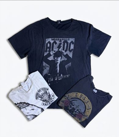 264 Bulk 10x Men's Rock & Graphic T-Shirts Bundle – Band Print & Vintage Style Tees Lot