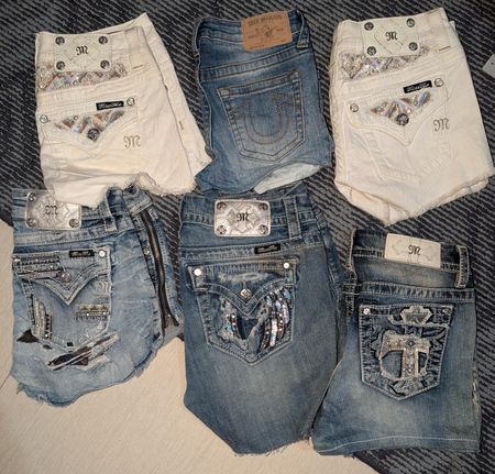 MISS ME TRUE RELIGION ROCK REVIVAL MINI MICRO SHORTS