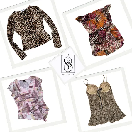 Y2K Animal Print Mix Tops