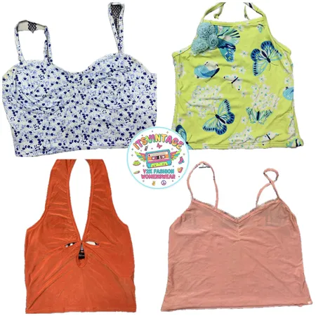 Y2K Vintage Crop & Cami Bundle – 10pcs | Preloved Wholesale Women’s Tops | VR381